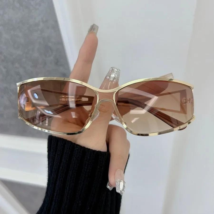 Повседневные квадратные дизайнерские солнцезащитные очки женские мужские металлическая оправа роскошные солнцезащитные очки женские мужские брендовые модные