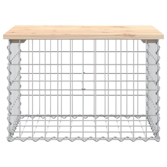 VidaXL Design Gabion Garden Bench 63x44x42 Cm Solid Pine Wood 834353