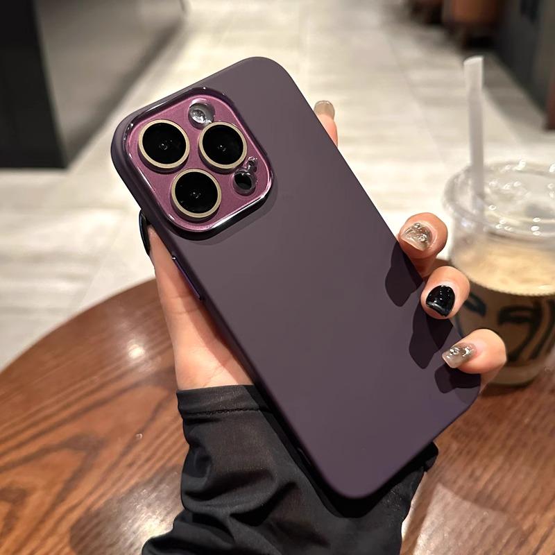 Натуральный титановый чехол для телефона For Iphone 16 15 14 13 12 11 pro max plus Жесткая задняя крышка из ПК Чехол-бампер Защита камеры с объективом