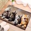 2D "Cute Little Cat Waiting for You To Come Home" Mat Welcome Mat Entrance Mat Soft and Comfortable Carpet Bathroom Entrance Mat