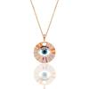 Silver Rose Zircon Stone Aura Necklace