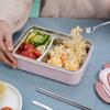 Portable Lunch Box 304 Stainless Steel Leakproof Microwave Heating Divided Food Containers with