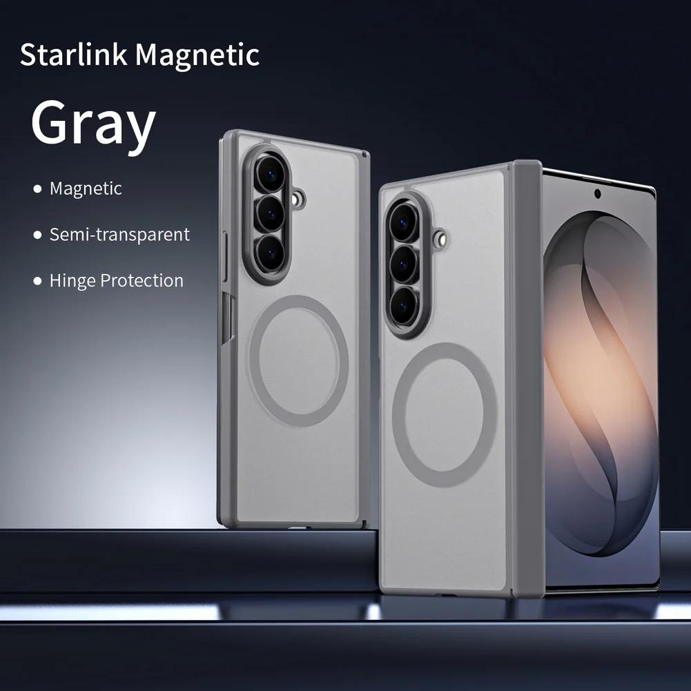 Clear Matte Slightly Phone Case for Samsung Galaxy Z Fold 8 Ultra Fold 7 6 5 4 Front Glass Strong Magnetic Hinge Protect Cover