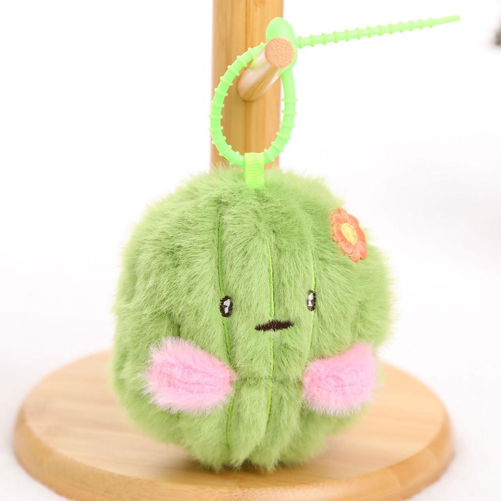 Pink Cactus Plush Doll Keyring With Short Plush Material For Bag Decoration