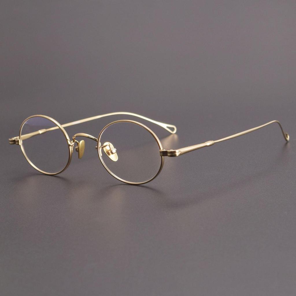 Круглая оправа для очков из чистого титана в стиле ретро M5-MOD01: Черный, маленький, подходит для людей с близорукостью