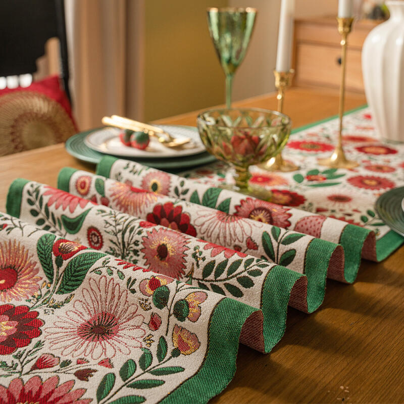 Винтажная скатерть с цветочным принтом - Напечатанная богемная скатерть для обеденных шкафов и журнальных столиков