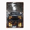 Vintage Black BMWE30 In Rain Racer Race Car Metal Poster Sign Club Custom Indoor Wall Tin Sign Room Decor Home Decor