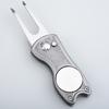 Golf Divot Tool with Pop-up Button Metal Foldable Golf Divot Repair Fork Green