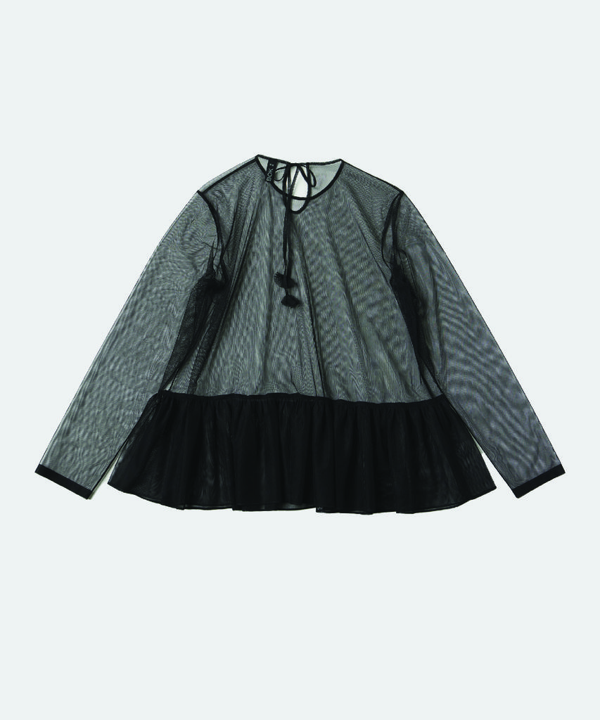 BOCBOK Petal Shirring Blouse - Black