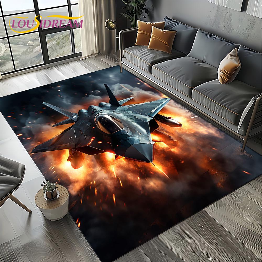 3D Космический Спитфайр Самолет ВВС Реактивный Истребитель Мультяшный Ковер Коврик для Гостиной Спальни Дивана Украшение, Нескользящий Напольный Коврик