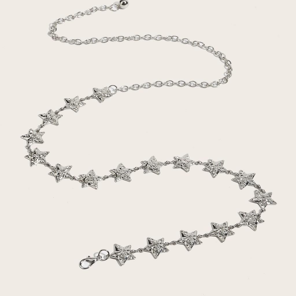 Metal Shiny Waist Chain With Star Pattern For Dresses And Skirts Summer Wear