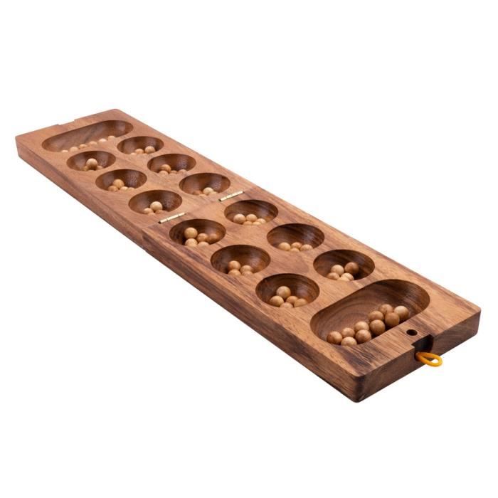 Engelhart- Деревянный Авале – африканская игра – настольная игра – деревянная игра – 2 игрока – экологичная игра – 13,2 x 24,4 x 4,8 см