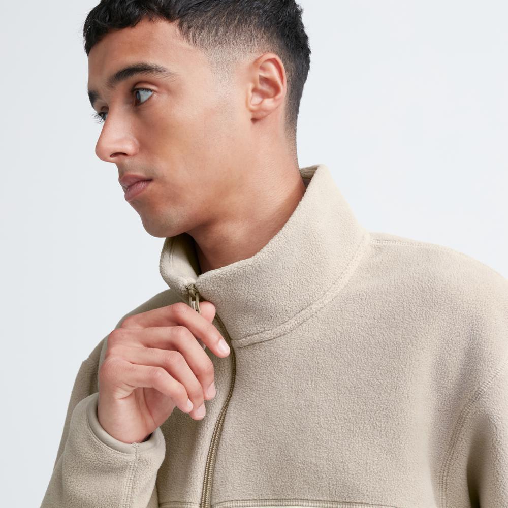 Uniqlo Флисовая куртка на молнии (длинный рукав) цветной блок