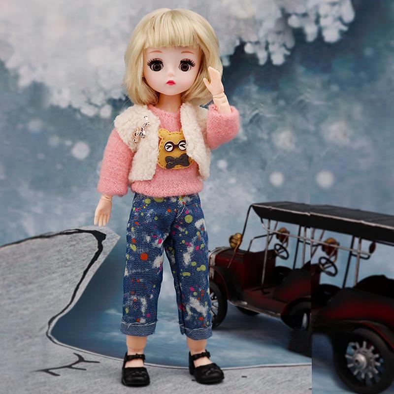 30 см мини подвижная 23 шарнирная кукла игрушка для девочек 3D большие глаза BJD принцесса полная одежда коллекция платьев детская кукла подарок