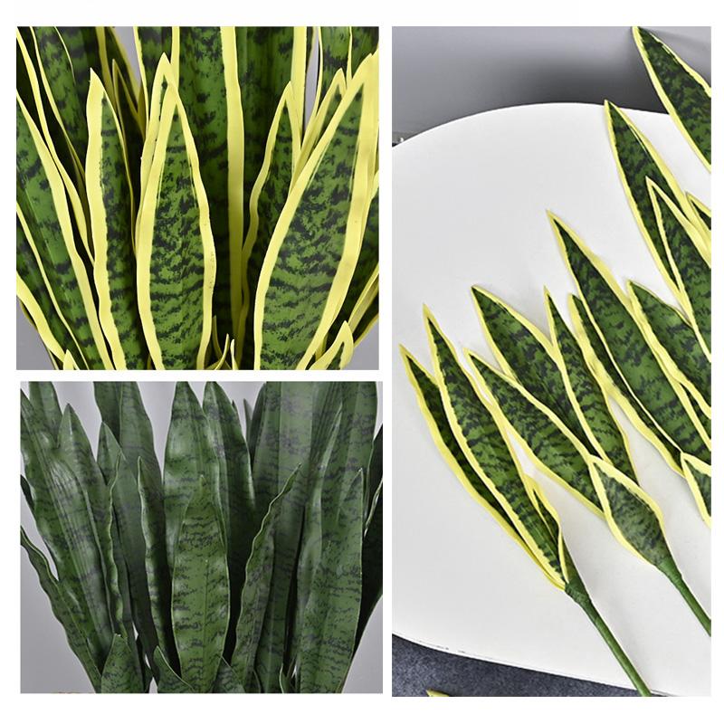 1 шт. листья для сада сансевиерия офис искусственный тигр пиран домашний тропический магазин декор искусственные растения настоящий сенсорный пластик