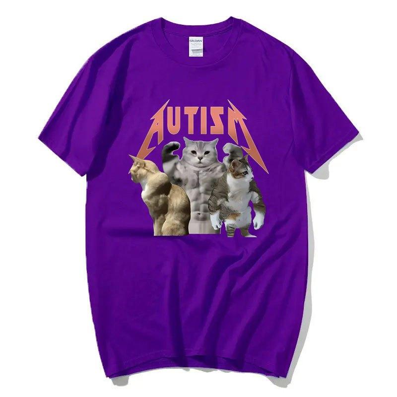 Футболка Buff Cats Autism Memory для фитнеса, спортзала, моды, хип-хопа, с коротким рукавом, женская летняя удобная футболка