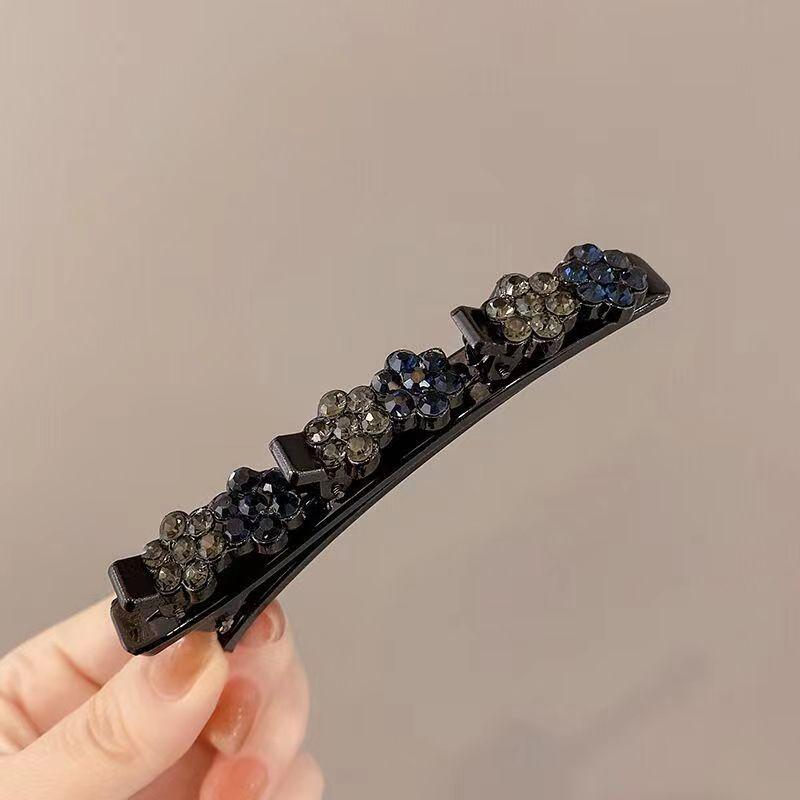 Rhinestones Braided Hair Clips For Girls Hairclip with 3 Flowers Hair Span With Crystalllume Women Hairpin Hair Accessories