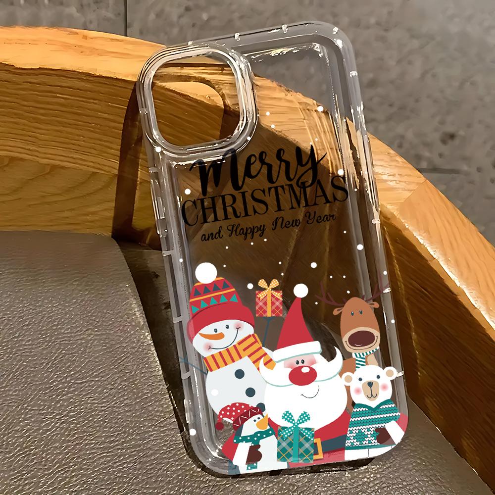 Cute Cartoon Christmas Phone Case for Samsung Galaxy S25 S24 S23 S22 S21 S20 Note20 Note10 FE Ultra Plus 4G 5G Clear Back Cover