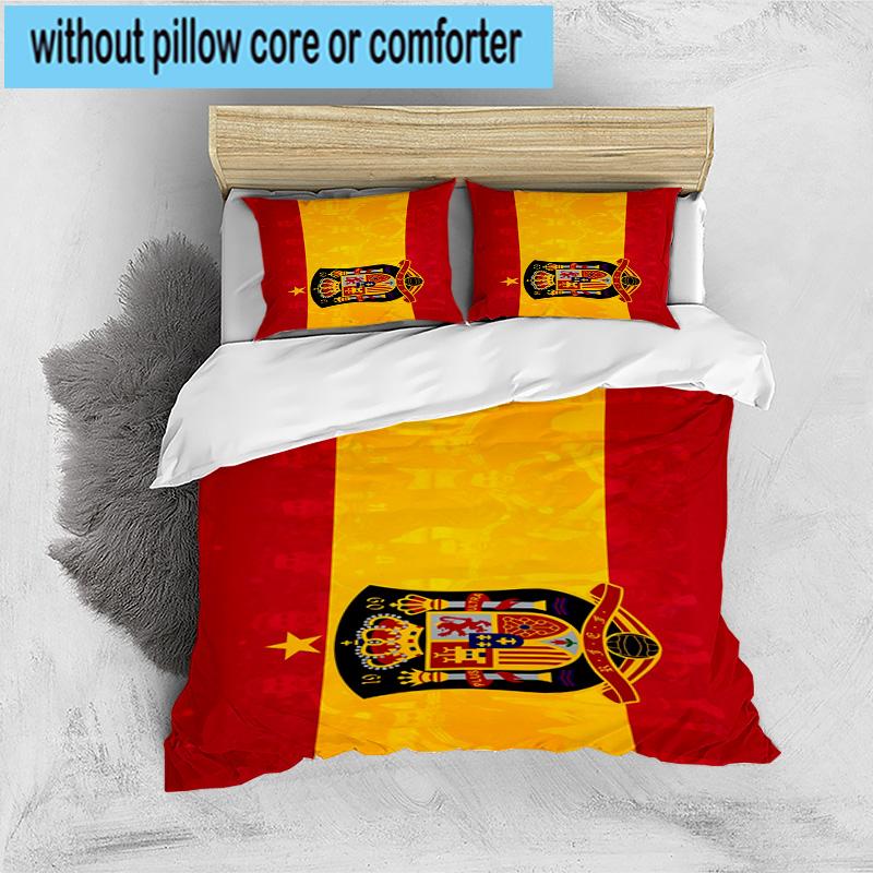 3pcs Spain FC Crest Printed Bedding Set Duvet Cover Closure Includes 1 Duvet Cover & 2 Pillowcases Bedding Sets Home Decor Gifts