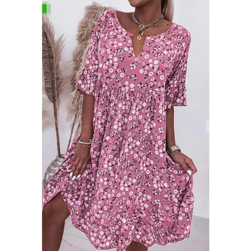 HNXC Женская мода лето весна повседневные платья с коротким рукавом и v-образным вырезом