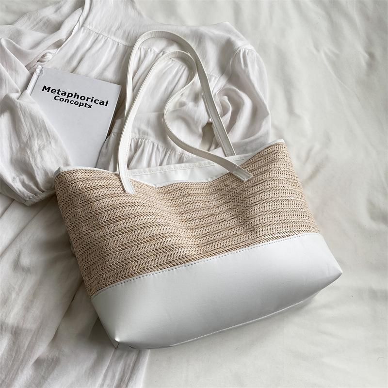 Casual Straw Bag 2025 New Trendy Large-capacity Shoulder Portable Trendy Women's Large Bag Shopping Bag Tote Bag Women