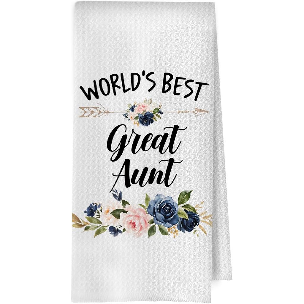 Great Grandma Dish Towels - Great Grandma Gifts Waffle Weave Kitchen Towels, Grandma Decorative Hand Tea Towel, New Grandma Gifts, 16×24 Inches