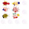 Set of 6 Artistic Glass Hanging Fish with Bubble, Window Charm Aquarium Float Decoration for Home and Office