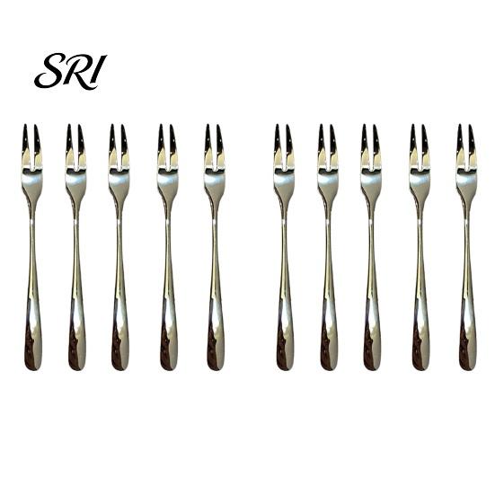Food-grade 304 Stainless Steel Fork Fruit Double Tine 5.5 Inch Forks for Fruits Cakes Desserts Cake Snacks Rust-Resistant Food Grade Metal Party Hotel
