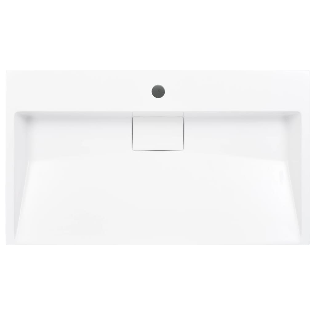 Wash Basin 80 x 46 x 11 cm Mineral Cast Marble Cast White