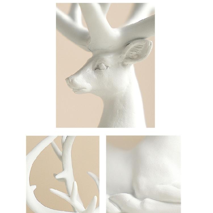 Resin Elk Figurines Reindeer Sculpture With Fine Detailing Resin Deer Statue For Upscales Home And Office Accent