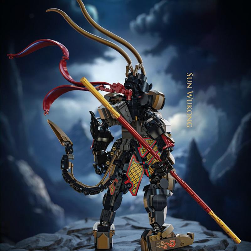 80029 Educational Toy Deformation Mecha Journey To The West Black Wukong Model Assembly Children'S Building Block Toy Gift