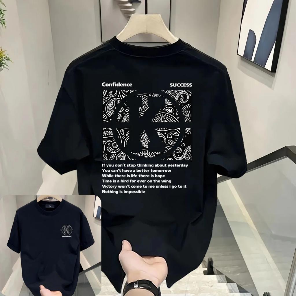 Summer fashion top: Loose neutral pure cotton American T-shirt daily wear for couples short-sleeved men pure cotton 2025