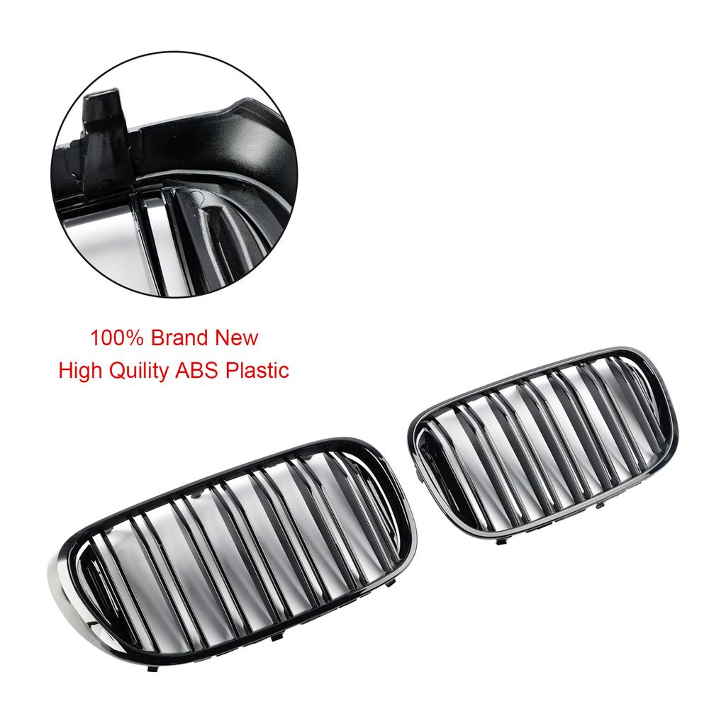Black 2 Slat Front Kidney Grill Grille Fit BMW 7 Series G11 G12 2016-18 Pre-LCI
