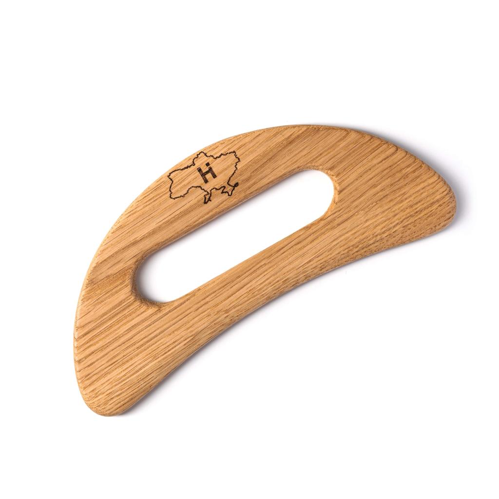 Скребок гуаша для тела деревянный + Антицеллюлитное сухое масло с ксименией