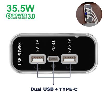 35,5 Вт PD3.0 автомобильное зарядное устройство гнездо двойной USB 3.1A Type-C быстрая зарядка разветвитель розетка адаптер питания для мотоцикла грузовика квадроцикла лодки автофургона