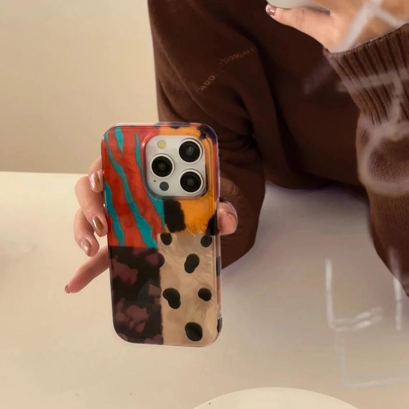 Ретро чехол для телефона с леопардовым узором и прошивкой для iPhone 17 16 Pro Max 15 14 13 12 11 16 Plus 16E 17 Air 17 Ударопрочный бампер