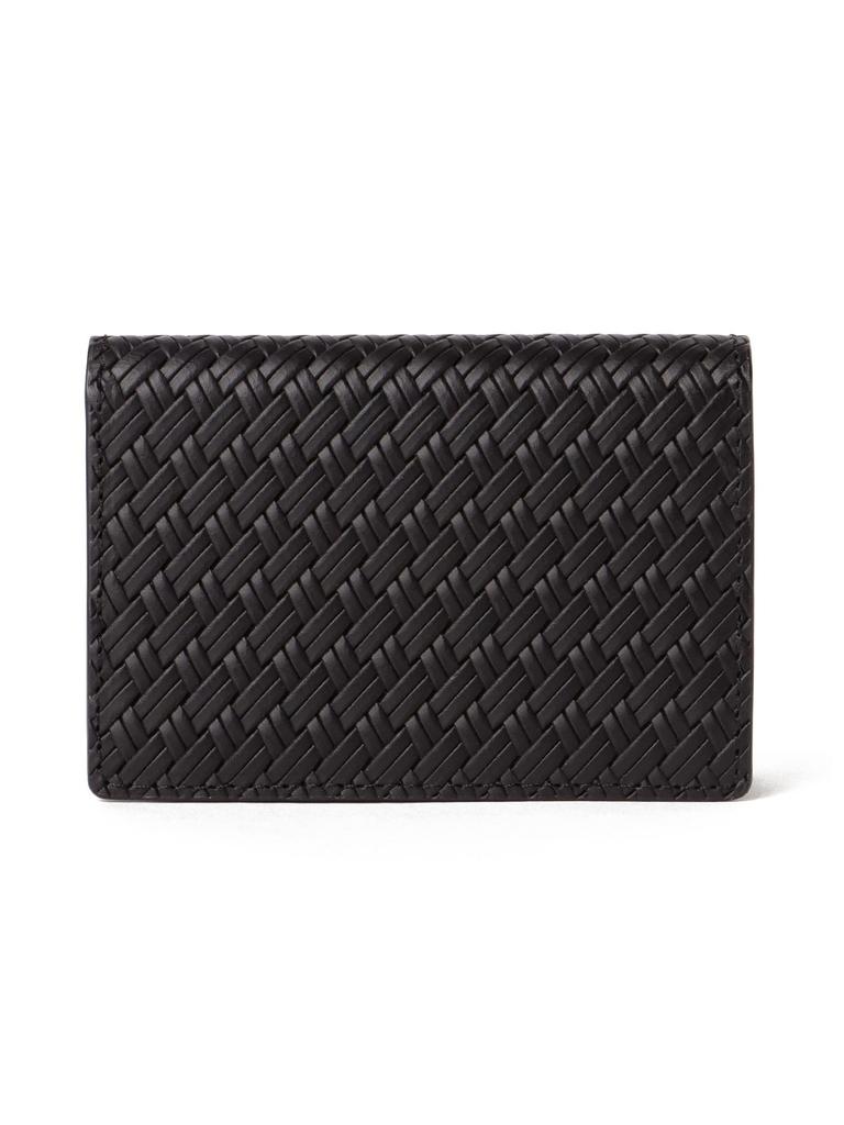 Mesh Embossed Leather Business Card Holder BLACK FREE [BEAMS HEART] Wallet/Pouch Men's
