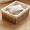 Large Wicker Bread Basket With Linen Liner Handmade Rattan Bread Serving & Storage Basket Snack Sundries Cosmetic Storage Case