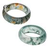 Hypoallergenic Finger Ring Faux Natural Moss Agate Ring, Fake Gemstone Statement Healing Nature Inspired Jewelry Stone for Men Women Band