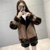 Large Size Women's Clothing Lamb Leather Jacket Integrated Autumn and Winter New Fat Sister Short Thickened Winter Padded Jacket Tide