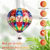 6Pcs Hot Air Balloon Hanging Ornament Flat Acrylic Hot Air Balloon Pendant Colorful Window Hanging Decorations for Wall Living