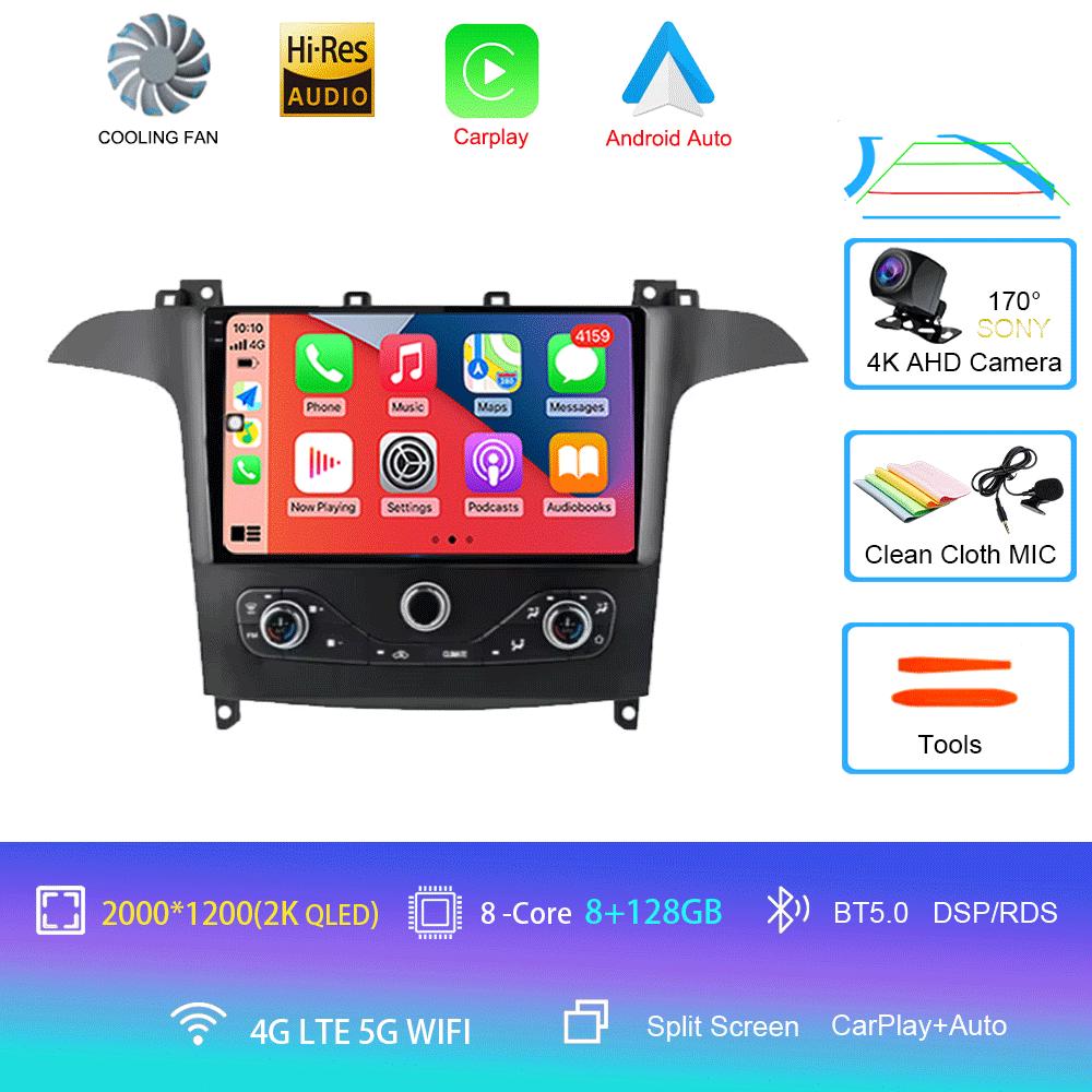 Android 14 Для Ford S MAX S-MAX 2006-2015 Для FORD GALAXY 2014 Автомагнитола GPS Carplay Мультимедийный плеер Навигация Стерео DSP DVD