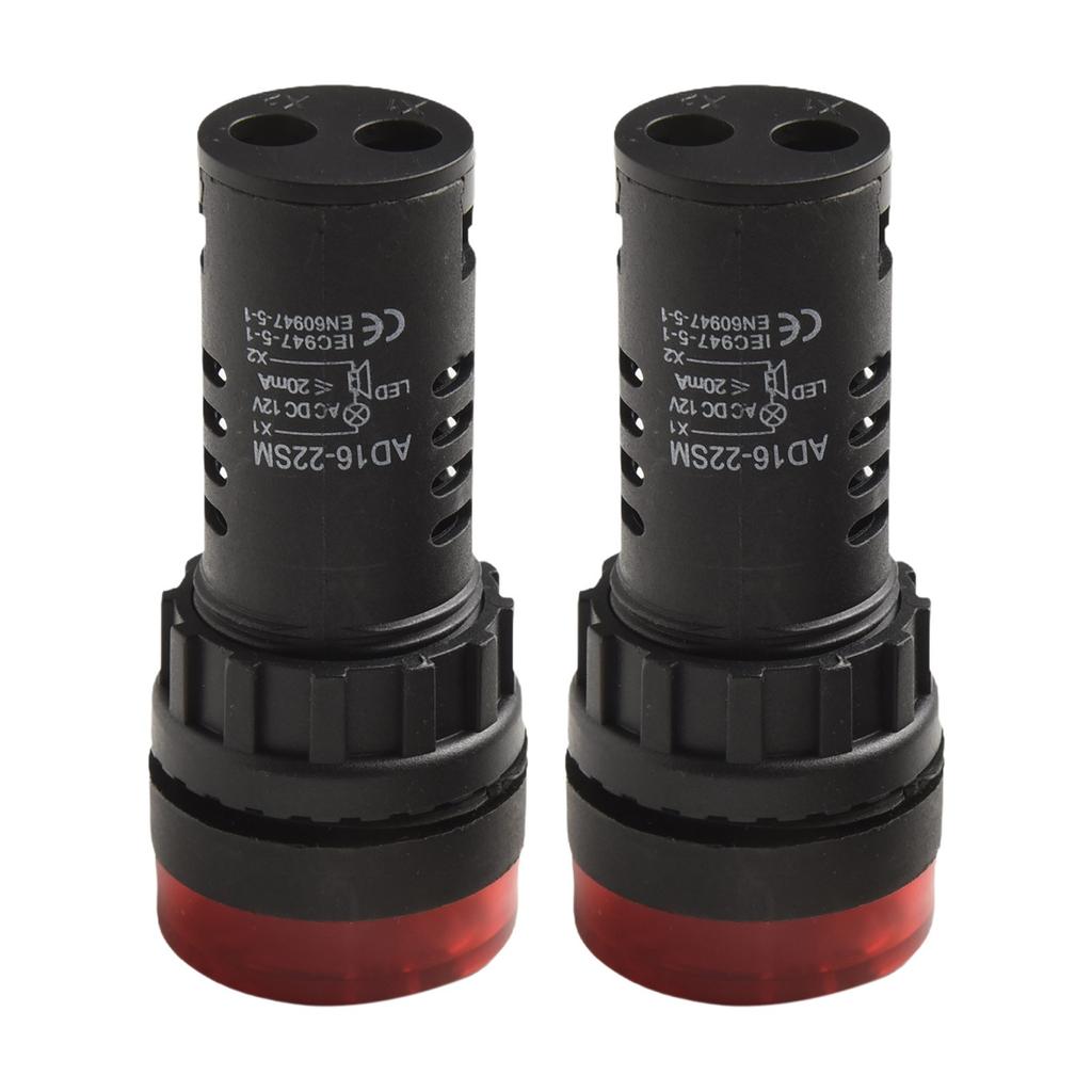 AC/DC 12V Indicator Light with Buzzer Red Flashing Alarm 22mm AD16-22SM Light