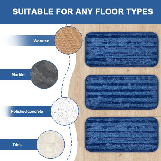 Yousheng Многоразовая насадка для швабры из микрофибры, супермягкая, с высокой впитывающей способностью, простая установка, сменная накладка для швабры для пола, сменная насадка для подметальной машины Swiffer