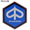 RMS - Emblème Piaggio cascade 6-coin pour Vespa Sprint - Rally etc. - aluminium, l'auto adhésif 49x43 mm Réf 16413