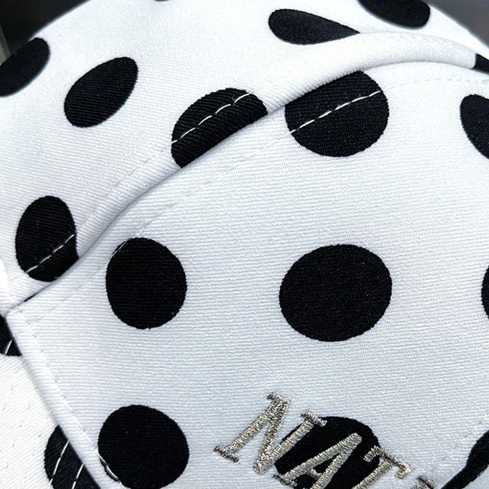 Embroidered Dots and Letters Curved Brim Cap Sunshade Sun Hat New Baseball Cap Casual Wear