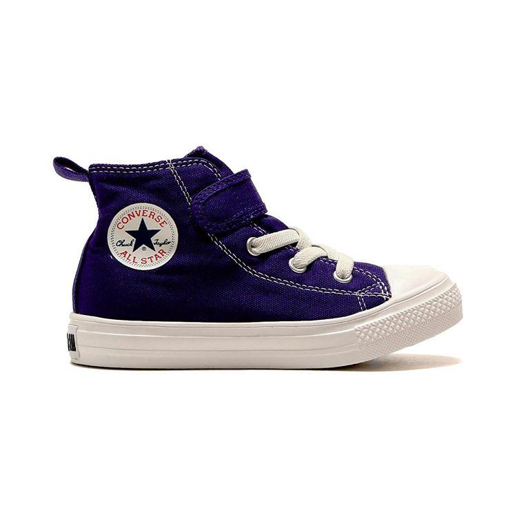 Converse All Star Light V-1 Hi High Top Canvas Shoes Baby Sneakers Purple White 37302250
