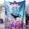 Флисовое одеяло Huntrix в стиле K-Pop с дизайном в стиле «Космические воины» для спальни, дивана, концертной атрибутики. Идеально подходит для поклонников поп-музыки и подростков.