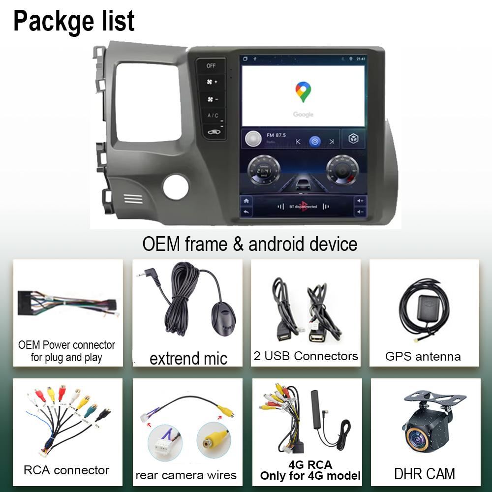 9,7-дюймовые радиоприемники 2din Android Carplay Android Auto для Honda Civic 2006-2011 Автомобильный радиоприемник мультимедийный плеер навигация