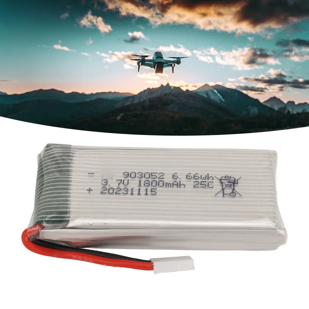 1800mAh 3.7V RC Drone Battery With XH2.54 Plug 903052 25C High Rate RC Helicopter Lithium Battery Fo